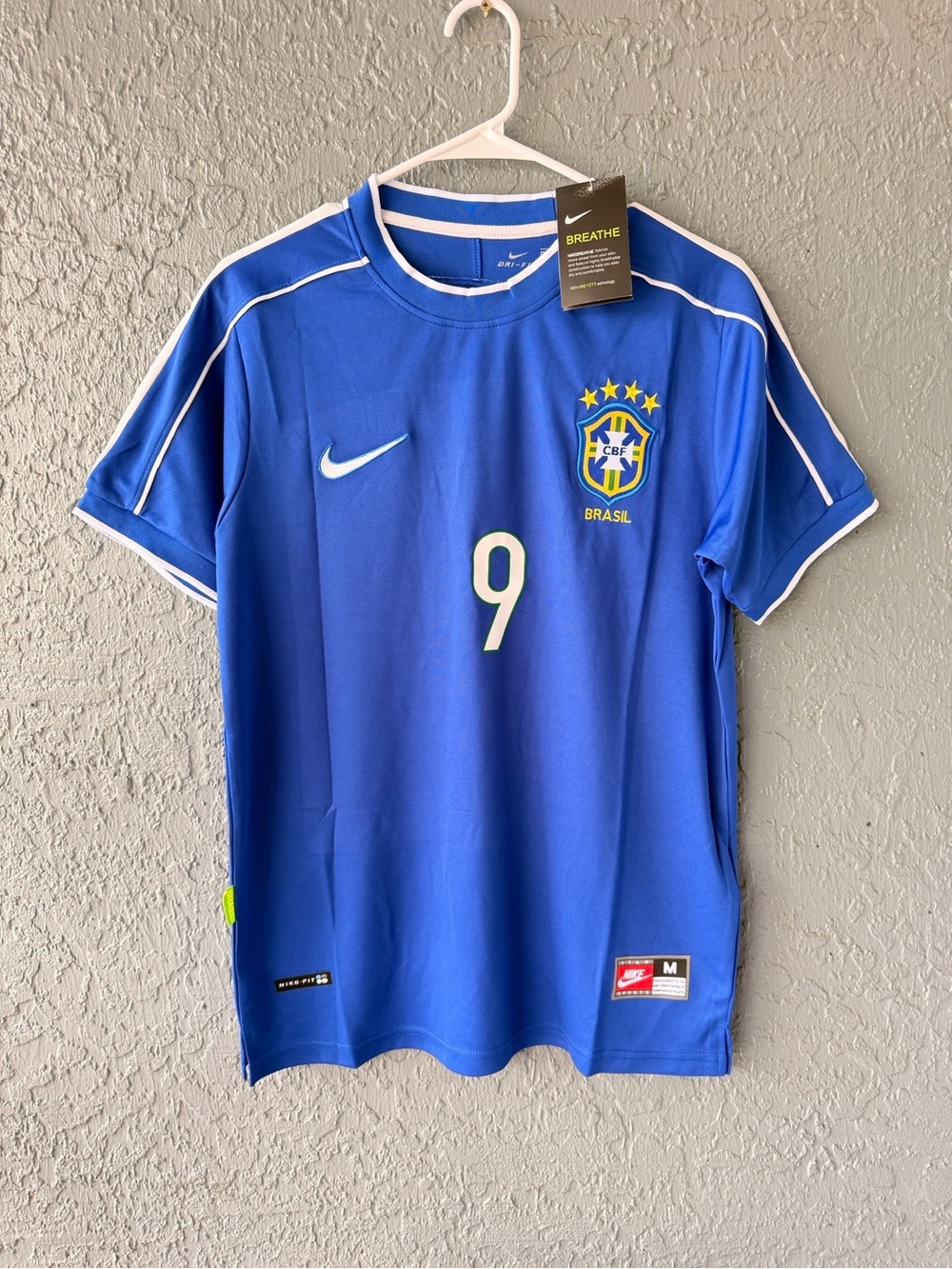 Brazil Ronaldo Nazario 1998 Away Blue Retro Jersey Men
